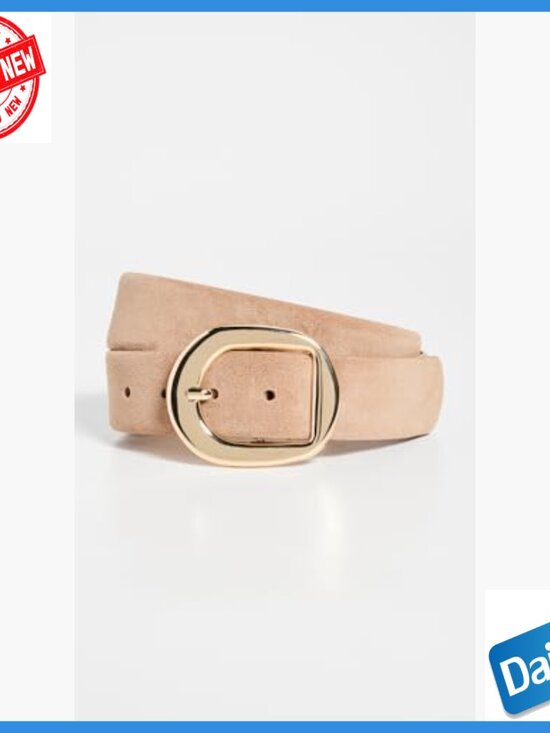 Genuine Suede Belt with Gold Buckle, Size Small, 1.5in Width main image 5